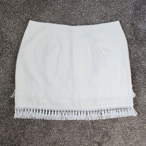NWT Lulus White Black Tassel Mini Skirt